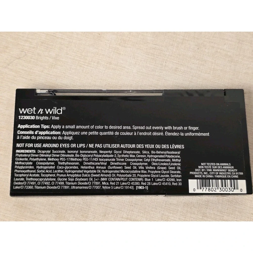 Wet n Wild Paint Palette #1230030 Brights Multi Color Cream New Sealed